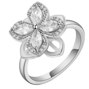 Spinning Silver Butterfly Anxiety Ring